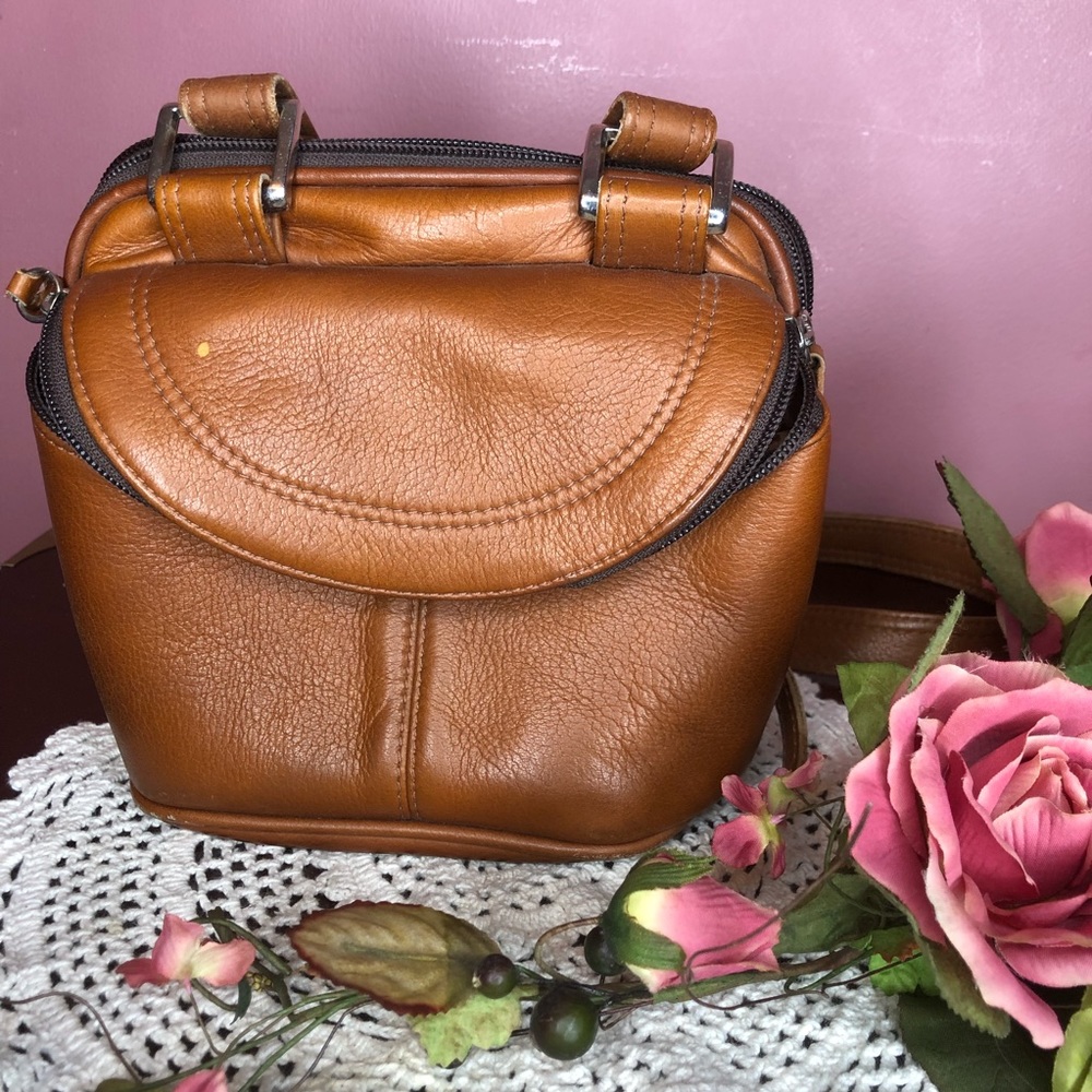 Latico vintage brown leather boho style crossbody shoulder handbag purse